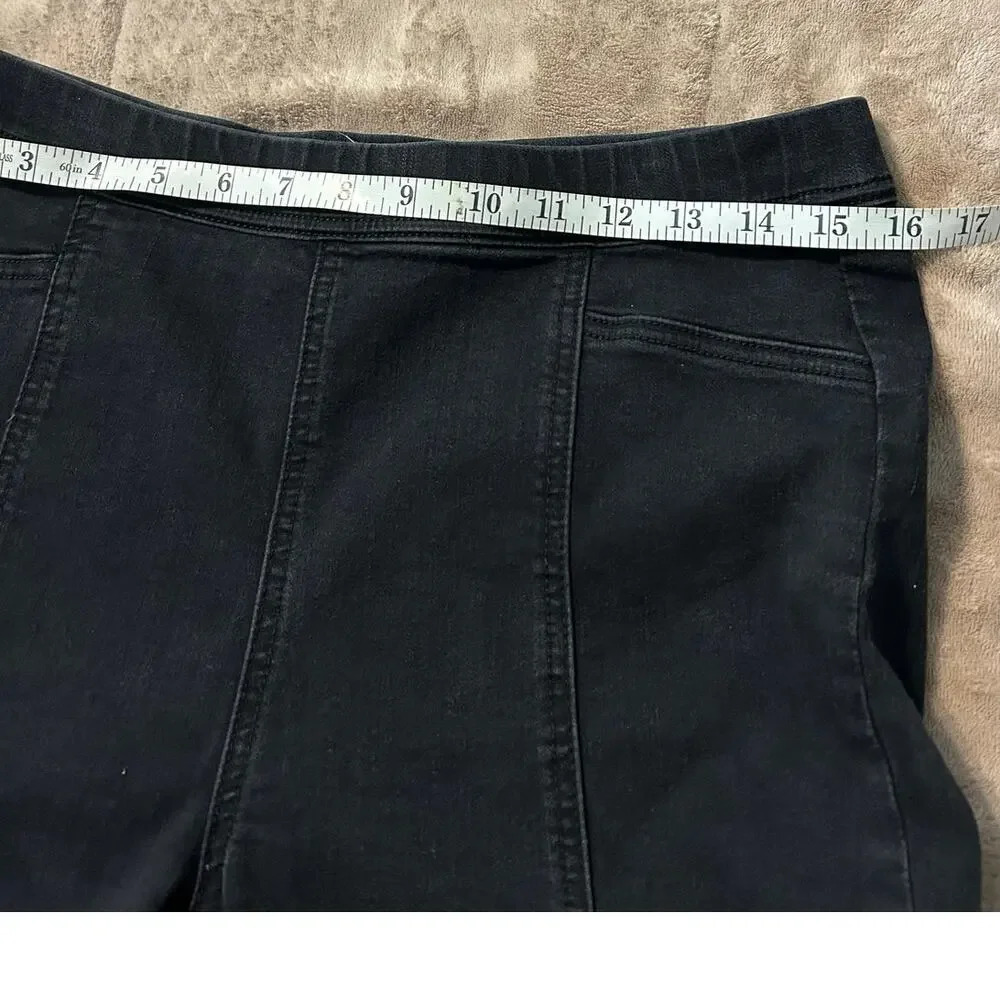 Cello Pull-on Bell-Bottom Jeans Size Large Black Denim Flare Stretch - Picture 6 of 6